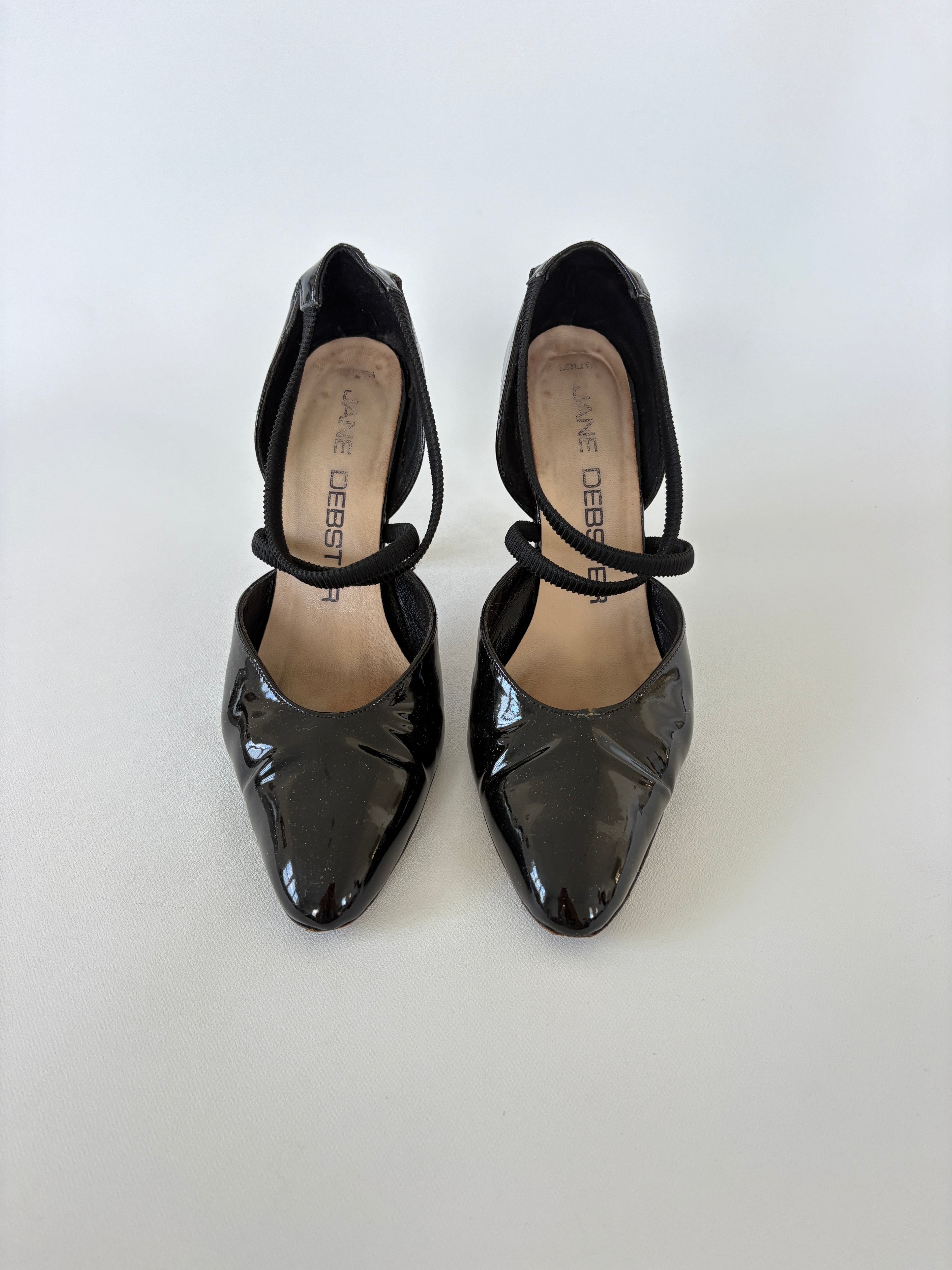 769 / Vintage Black Jane Debster Patent Leather Heels w/ Original Box