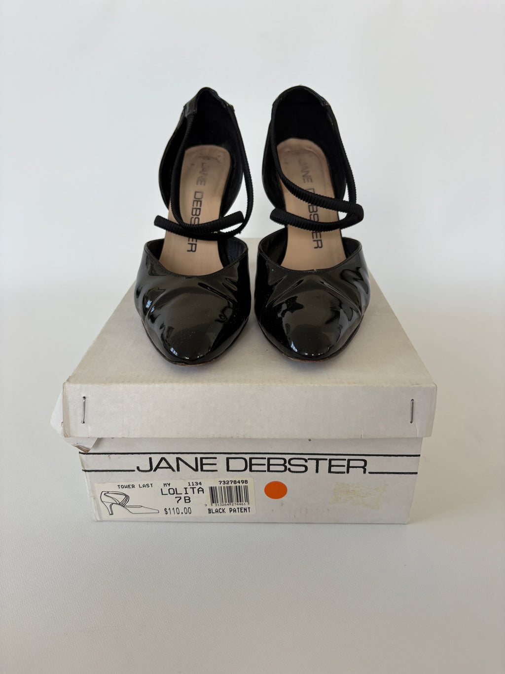 769 / Vintage Black Jane Debster Patent Leather Heels w/ Original Box