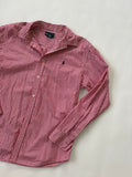 🔒77 / Red & White Ralph Lauren Striped Button Up