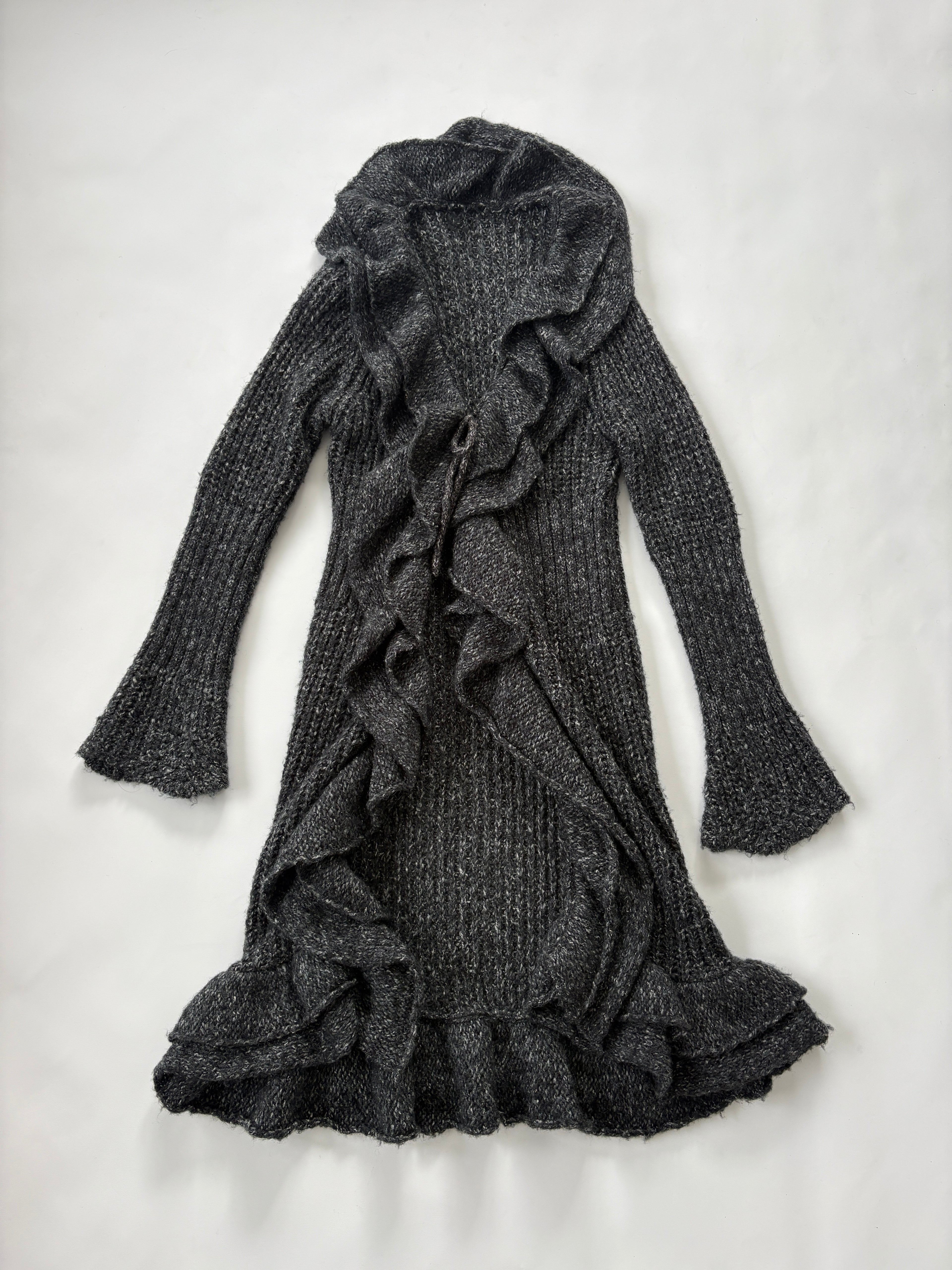 🔒 775 / Grey Long Knit Cardigan