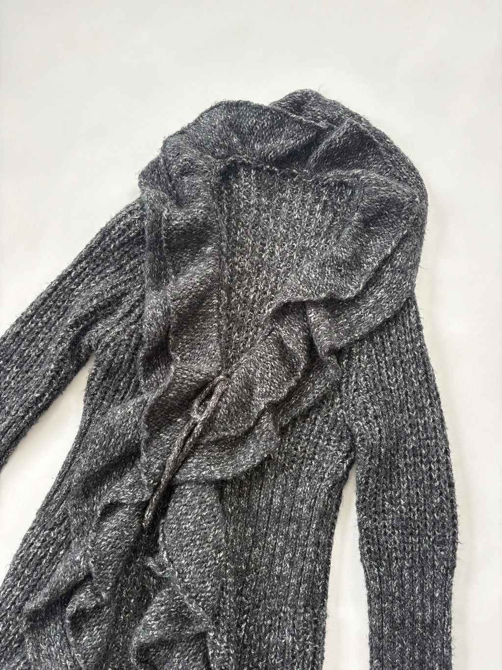 🔒 775 / Grey Long Knit Cardigan