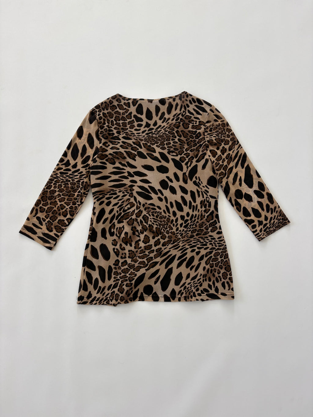 776 / Sheer Leopard Print Quarter Sleeve