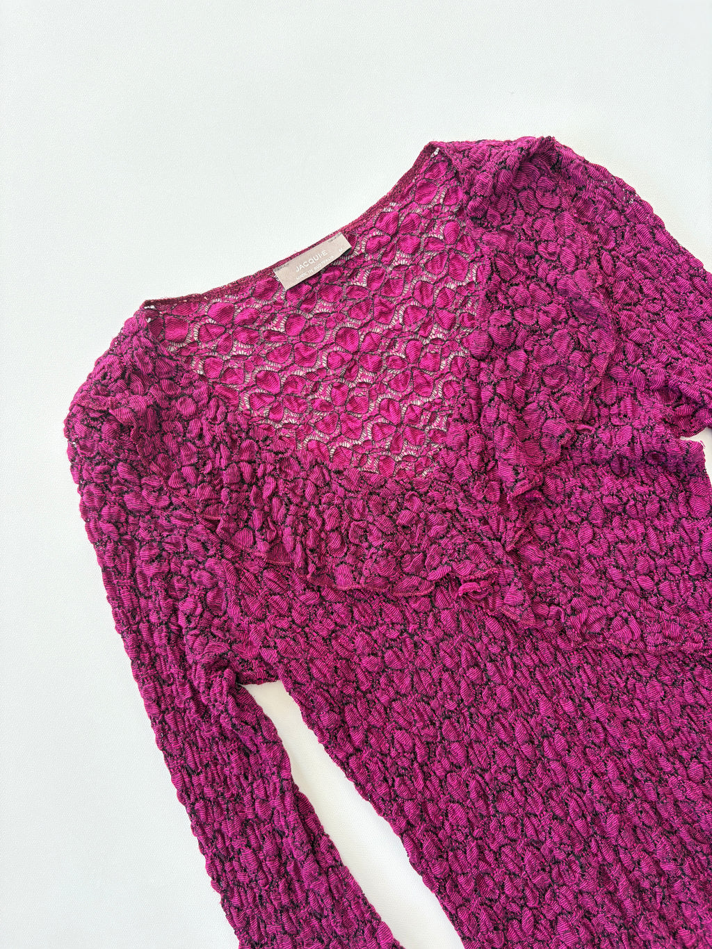 828 / Pink & Black Shirred Quarter Sleeve