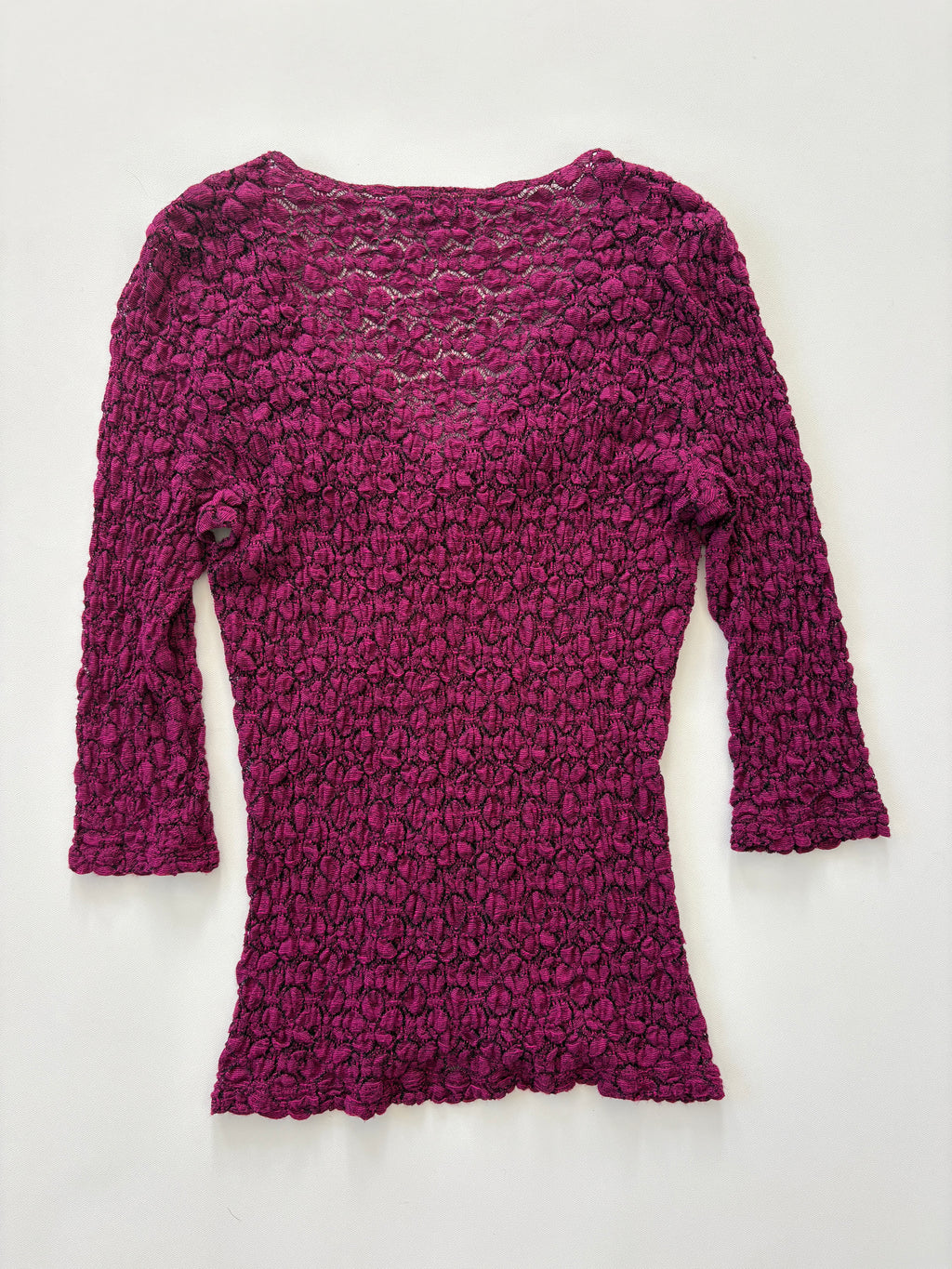 828 / Pink & Black Shirred Quarter Sleeve