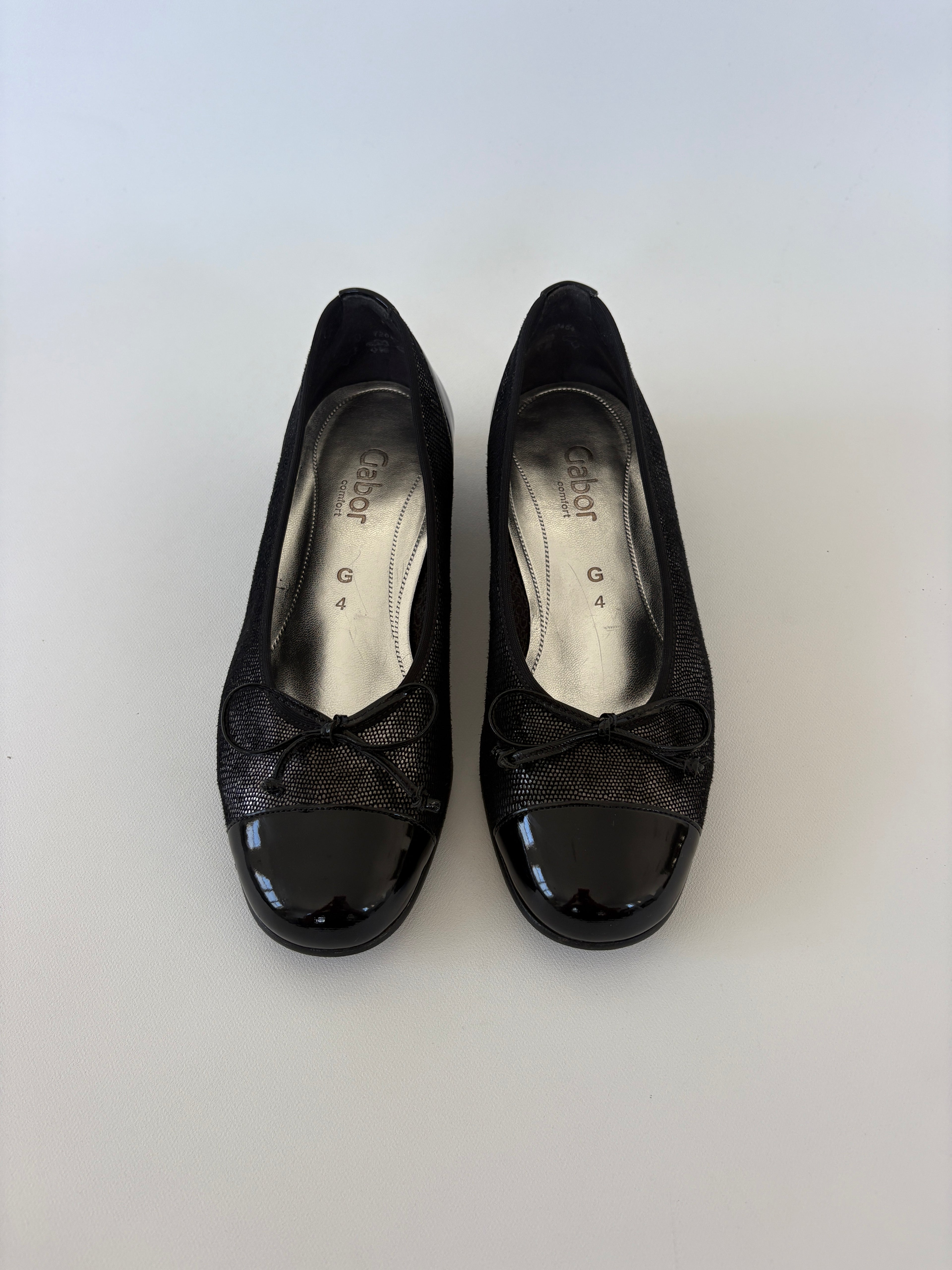 883 / Black Snake Print Ballet Flat