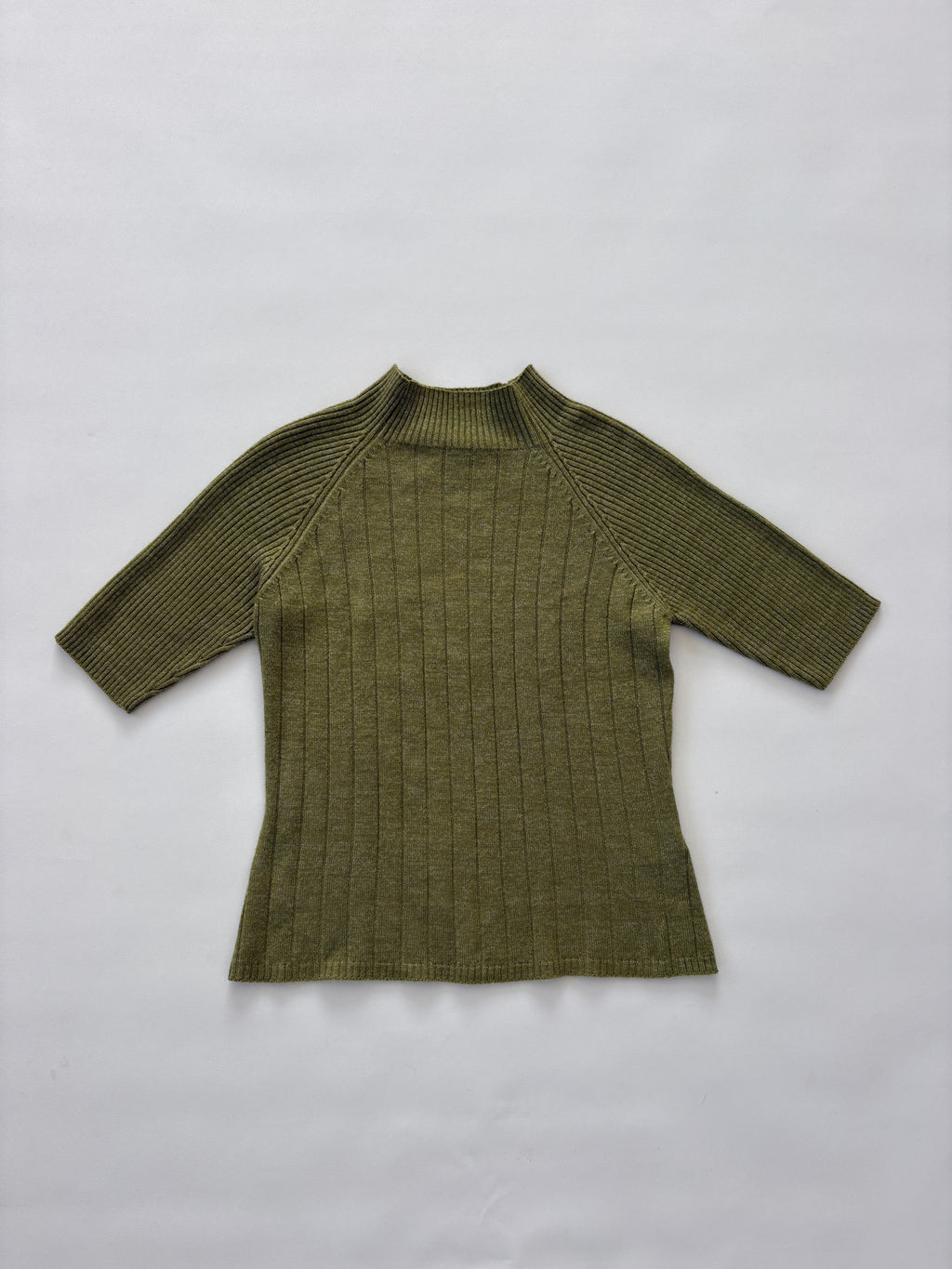 949 / Green Knit Quarter Sleeve Top