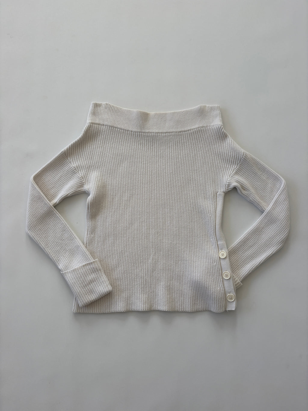 962 / Country Road White Off Shoulder Knit Sweater