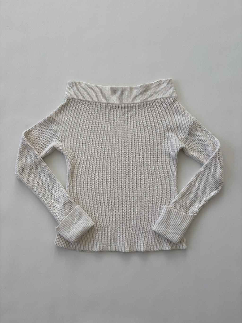 962 / Country Road White Off Shoulder Knit Sweater
