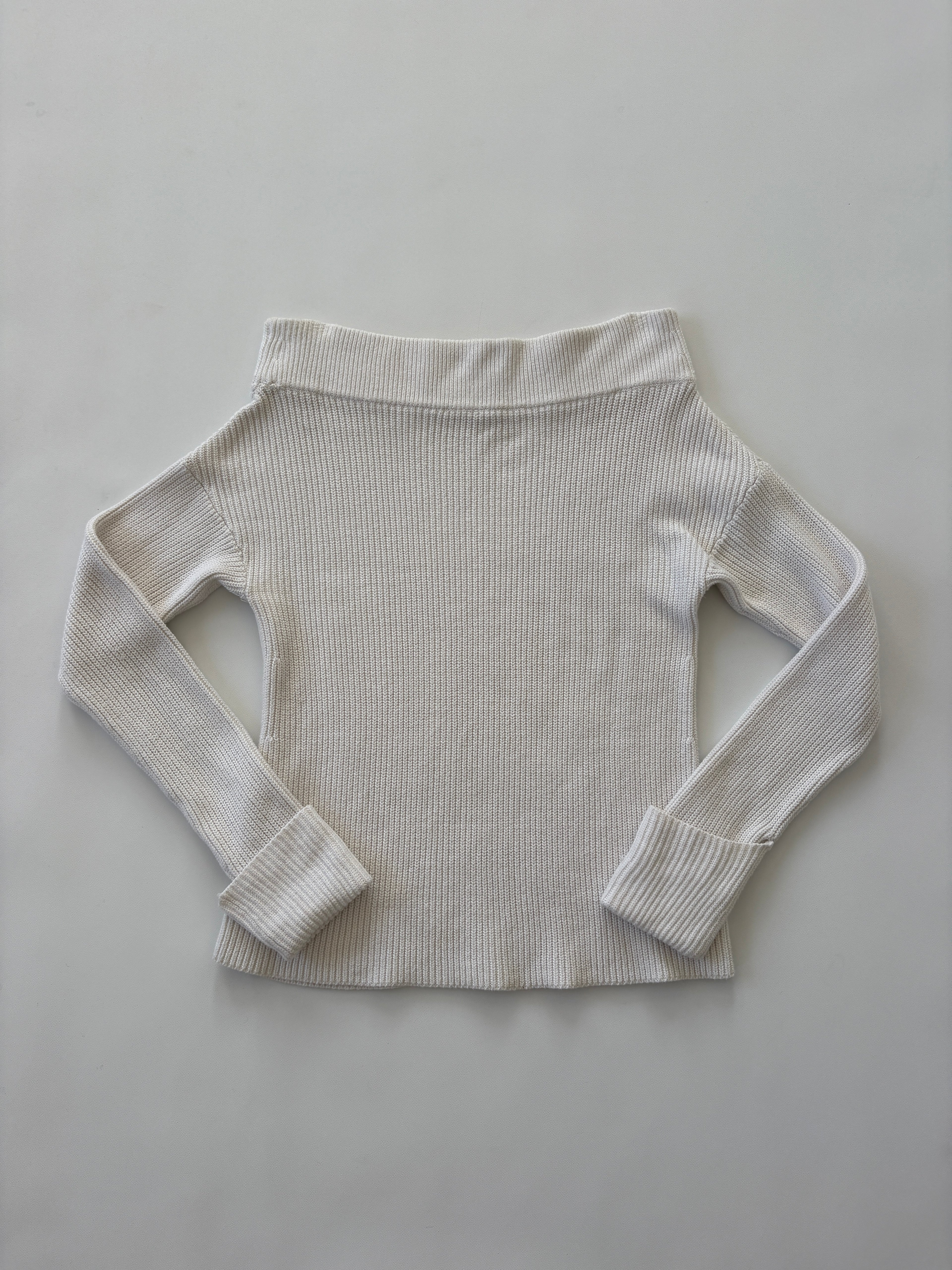 962 / Country Road White Off Shoulder Knit Sweater