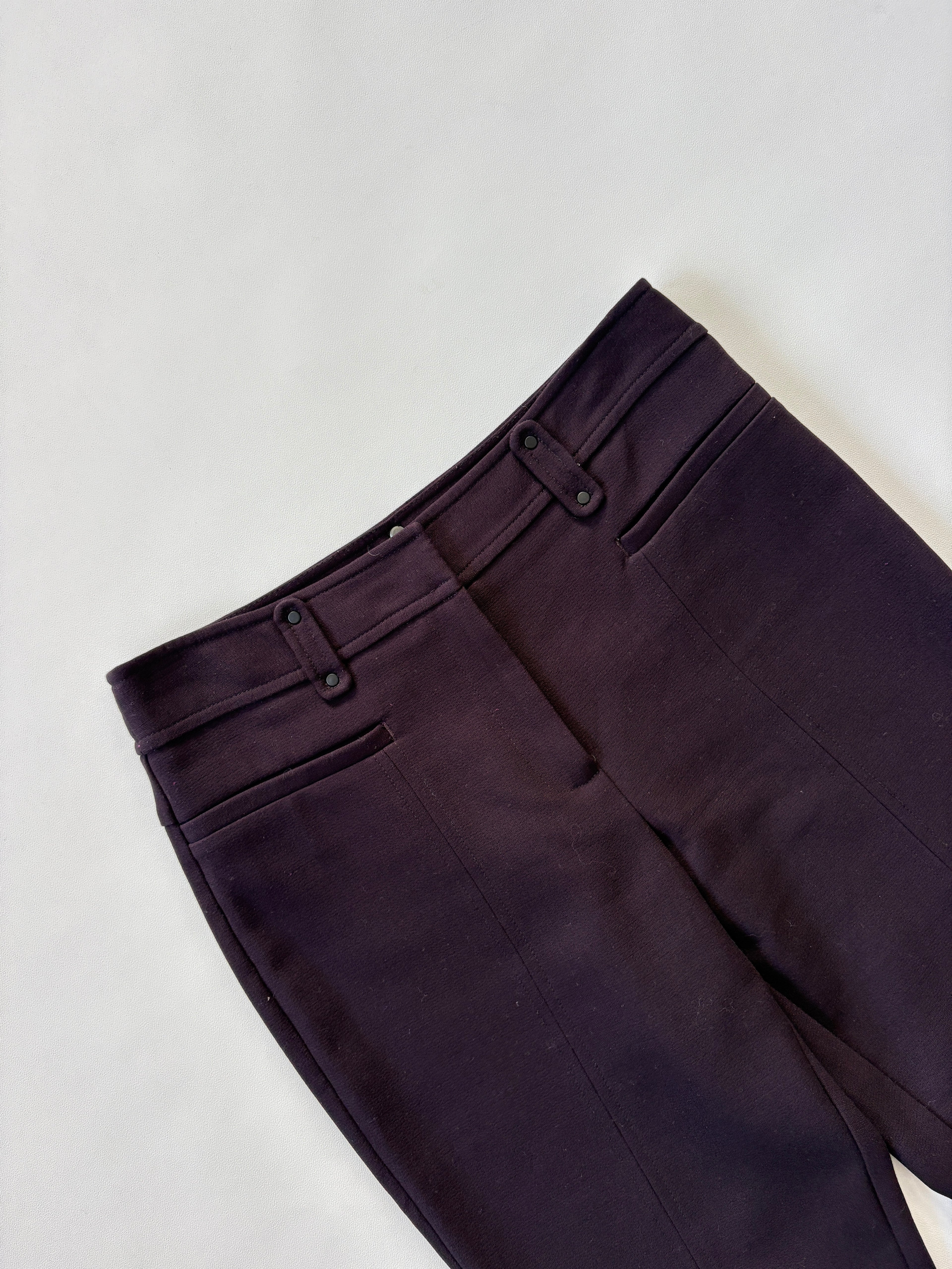 972 / Purple Flare Pants w/ Button Details