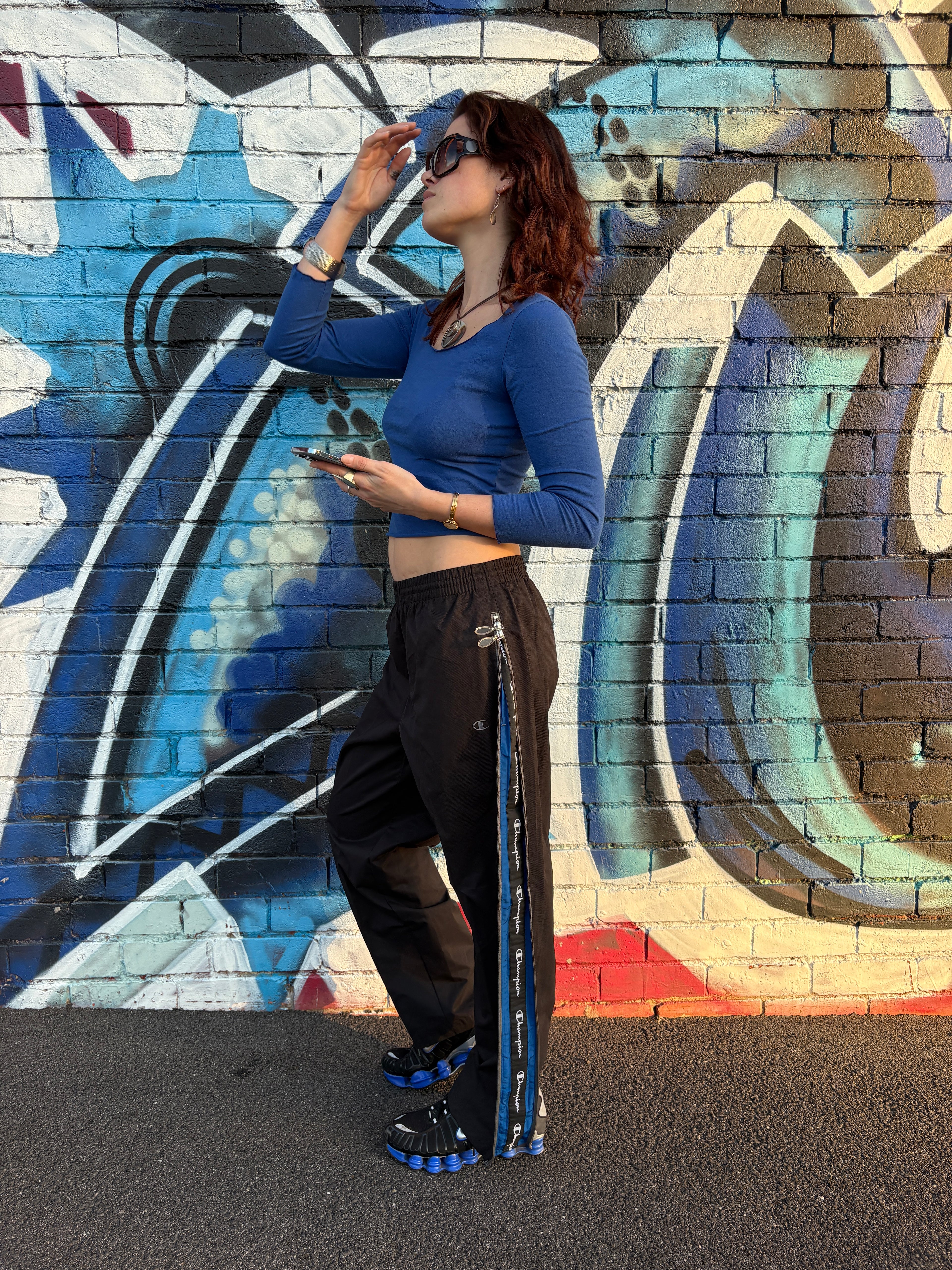 349 / Champion Zip Pants w/ Blue Details