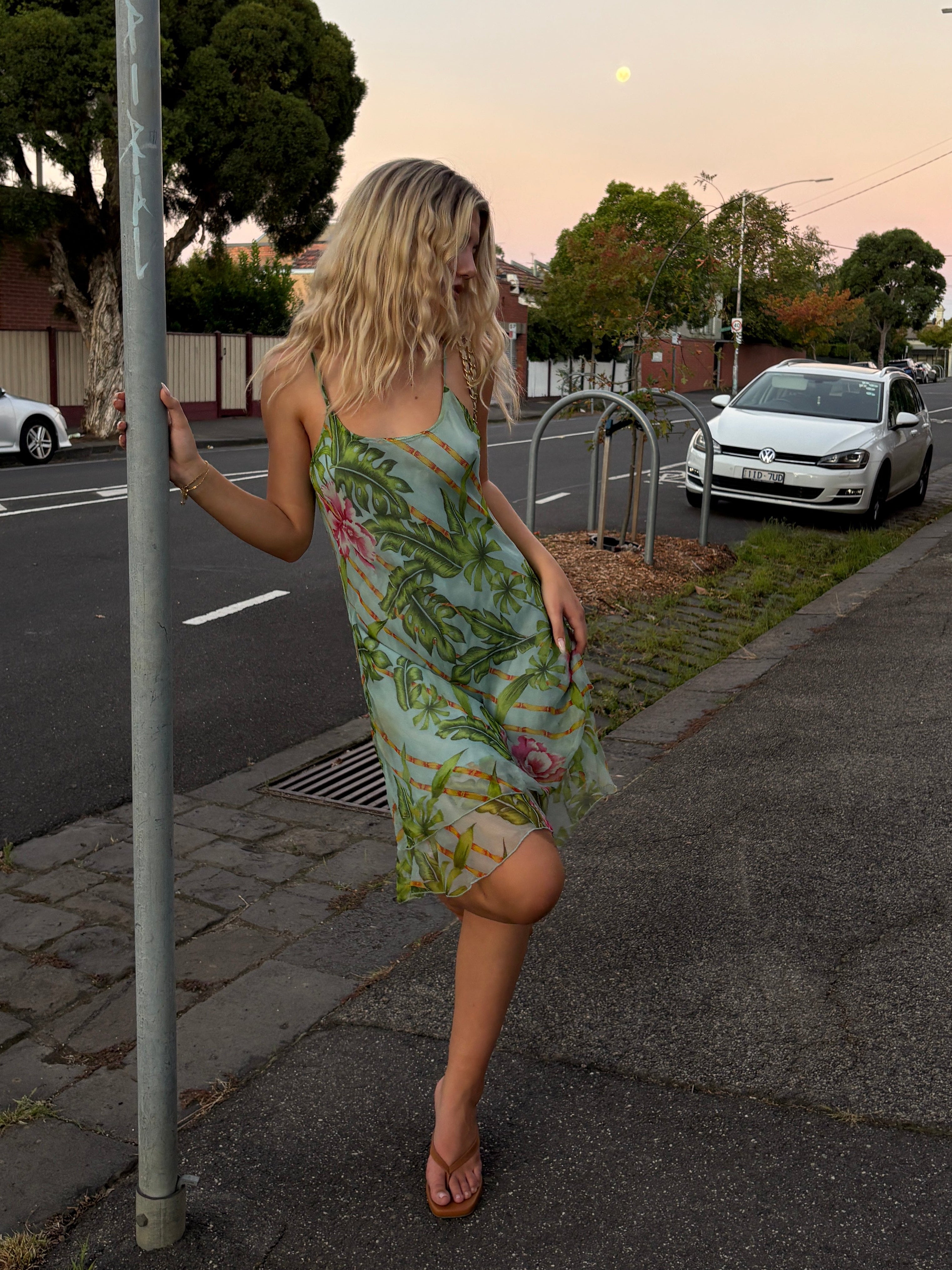 544 / Vintage Floral Mini Slip Dress