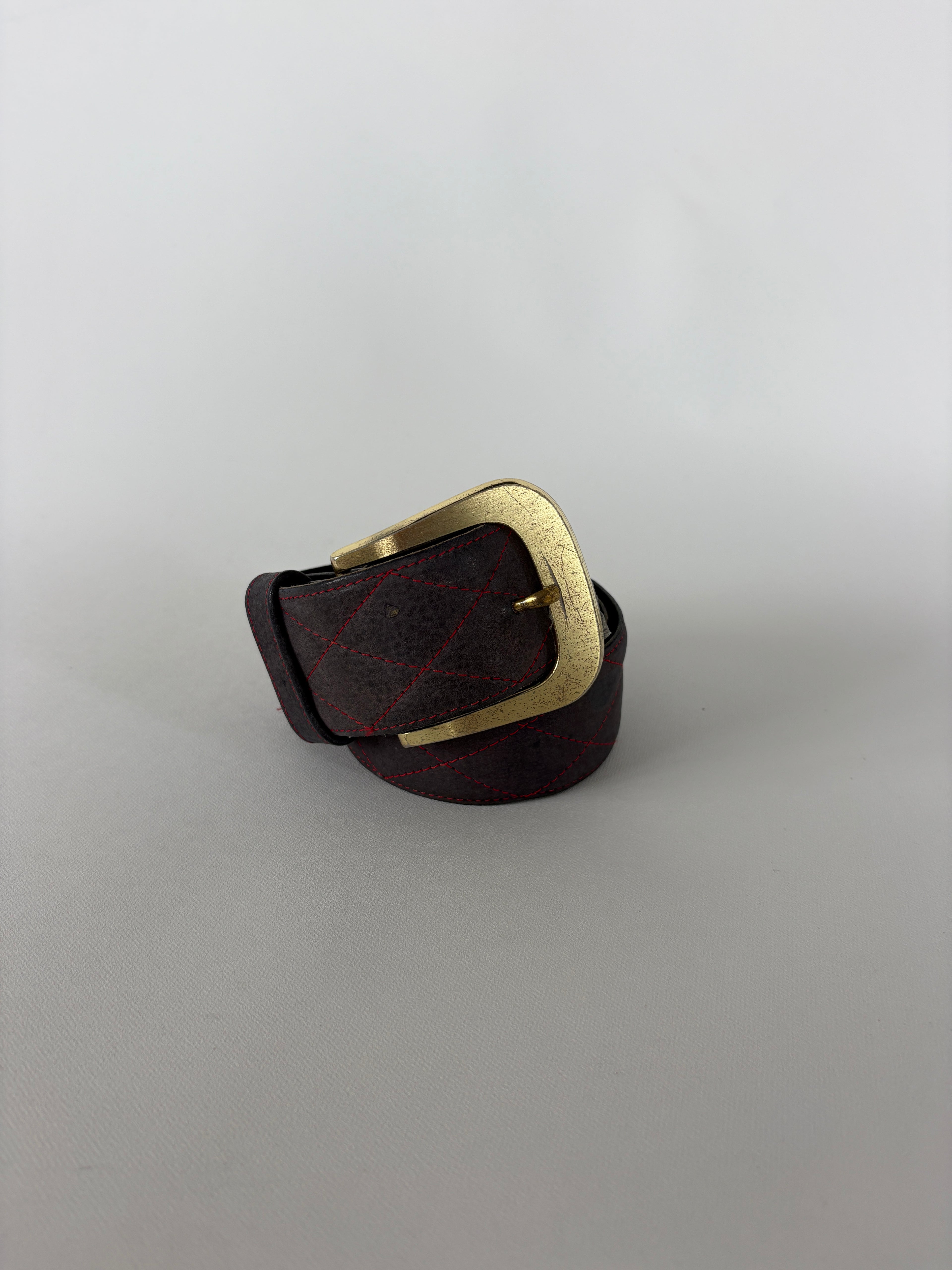 1006 / Navy & Red Quilted Belt