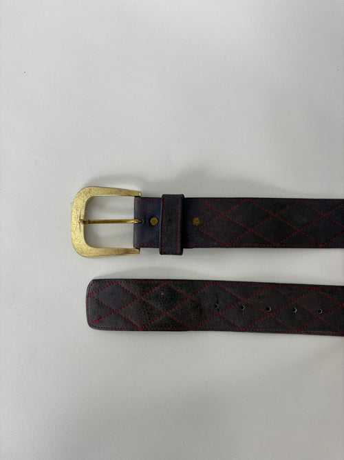 1006 / Navy & Red Quilted Belt