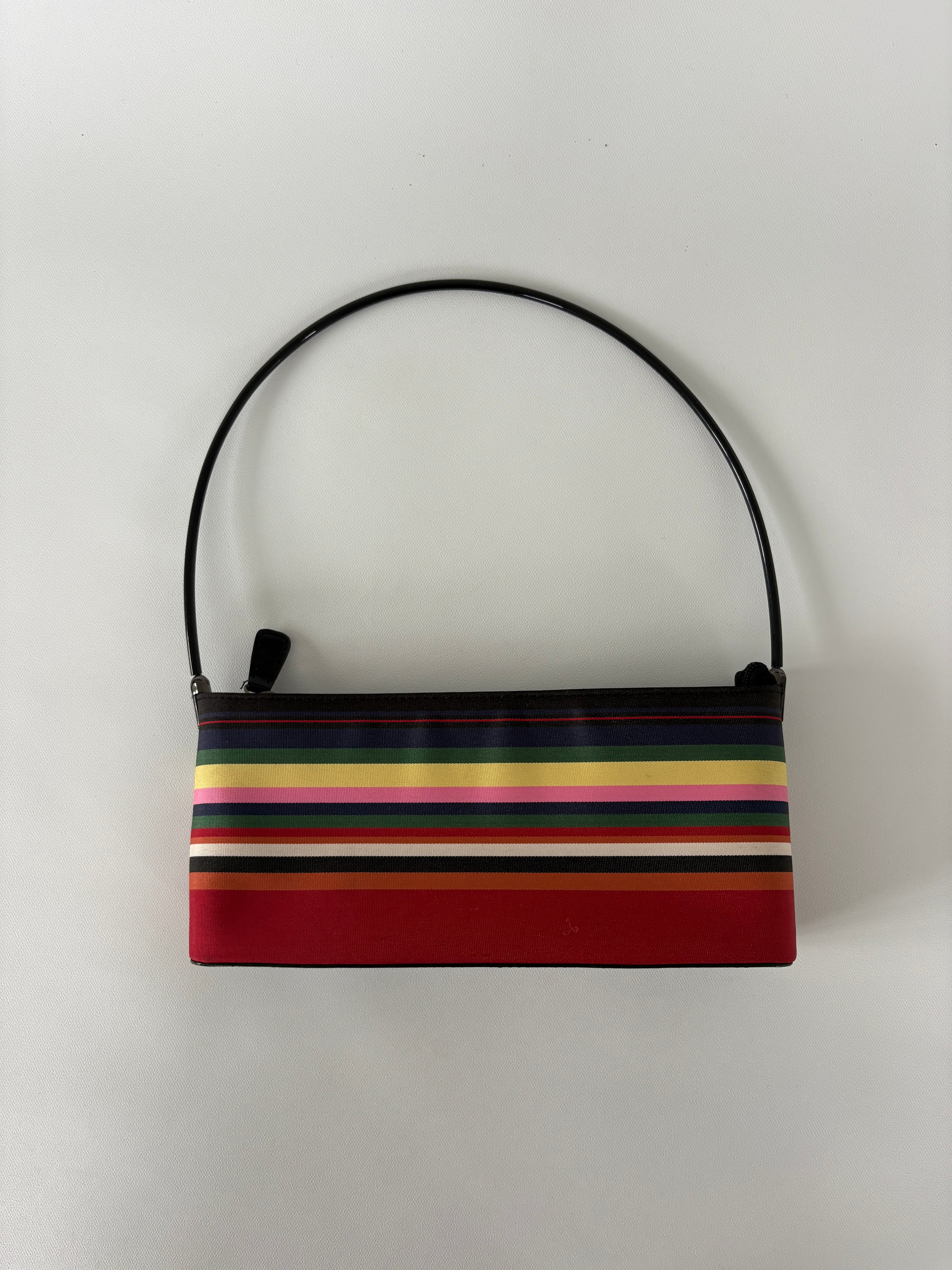 🔒1262 / Vintage Multi Colour Striped Shoulder Bag