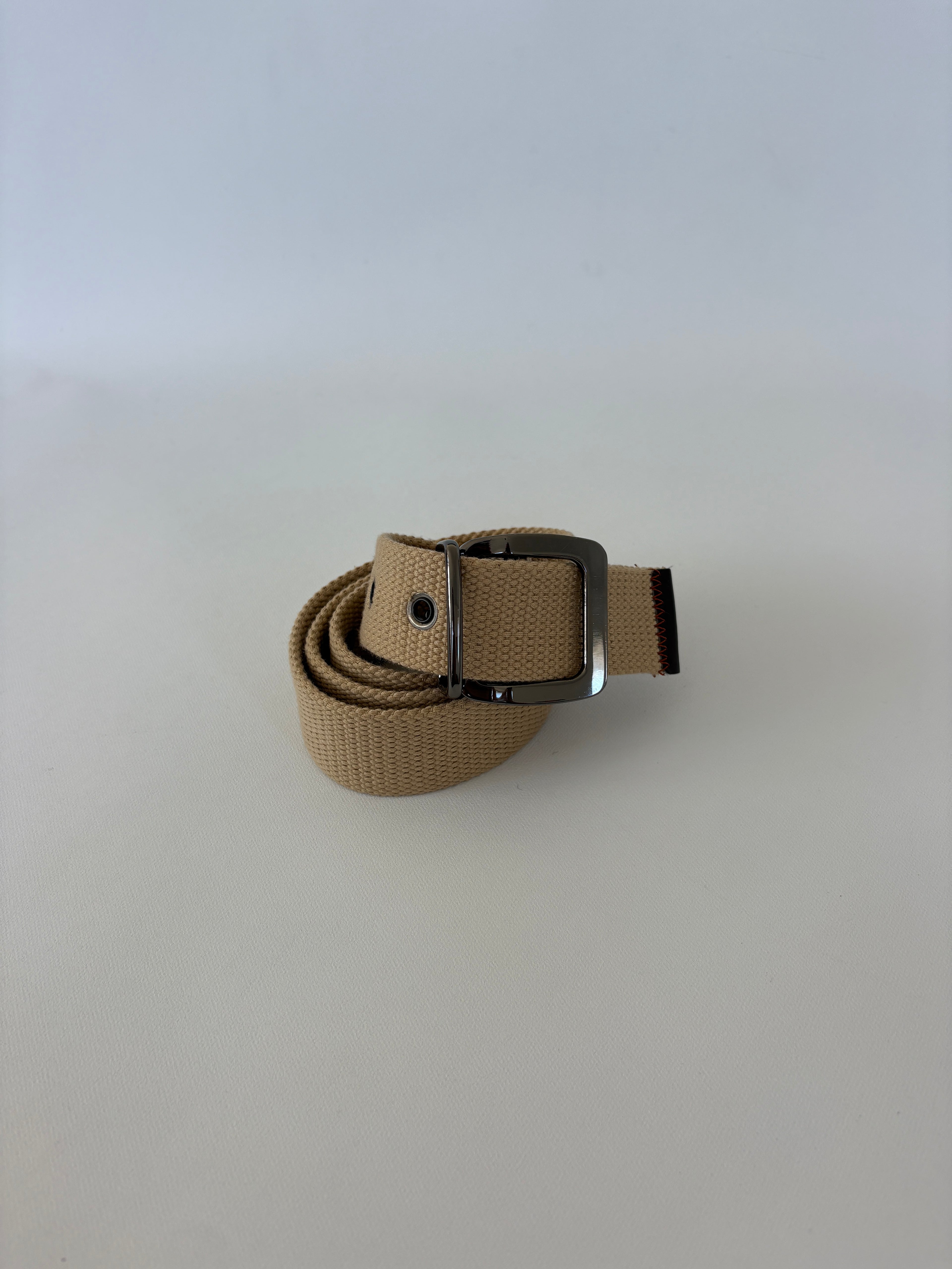 1329 / Brown Cargo Belt w/ Dark Metal Buckle