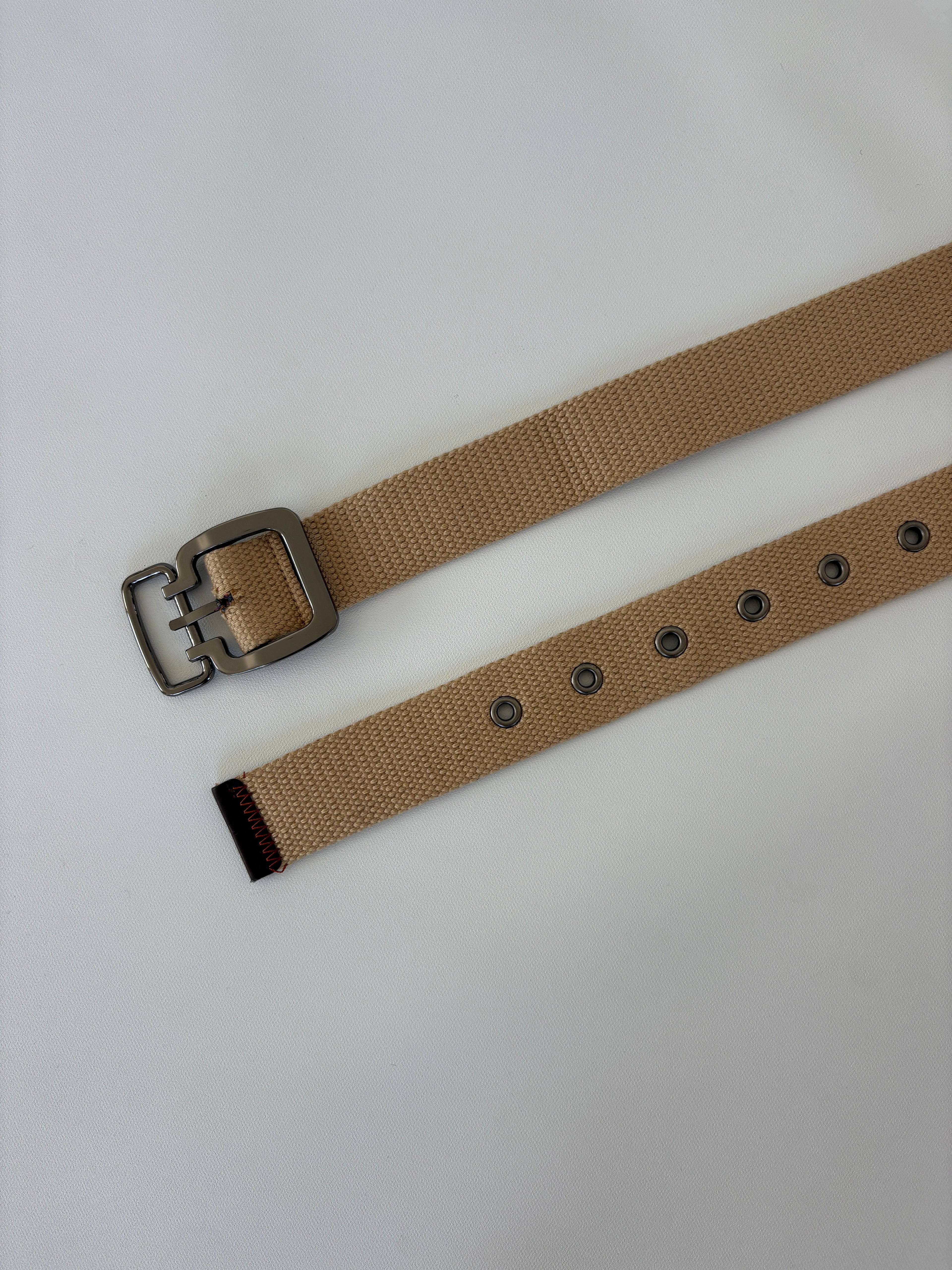 1329 / Brown Cargo Belt w/ Dark Metal Buckle