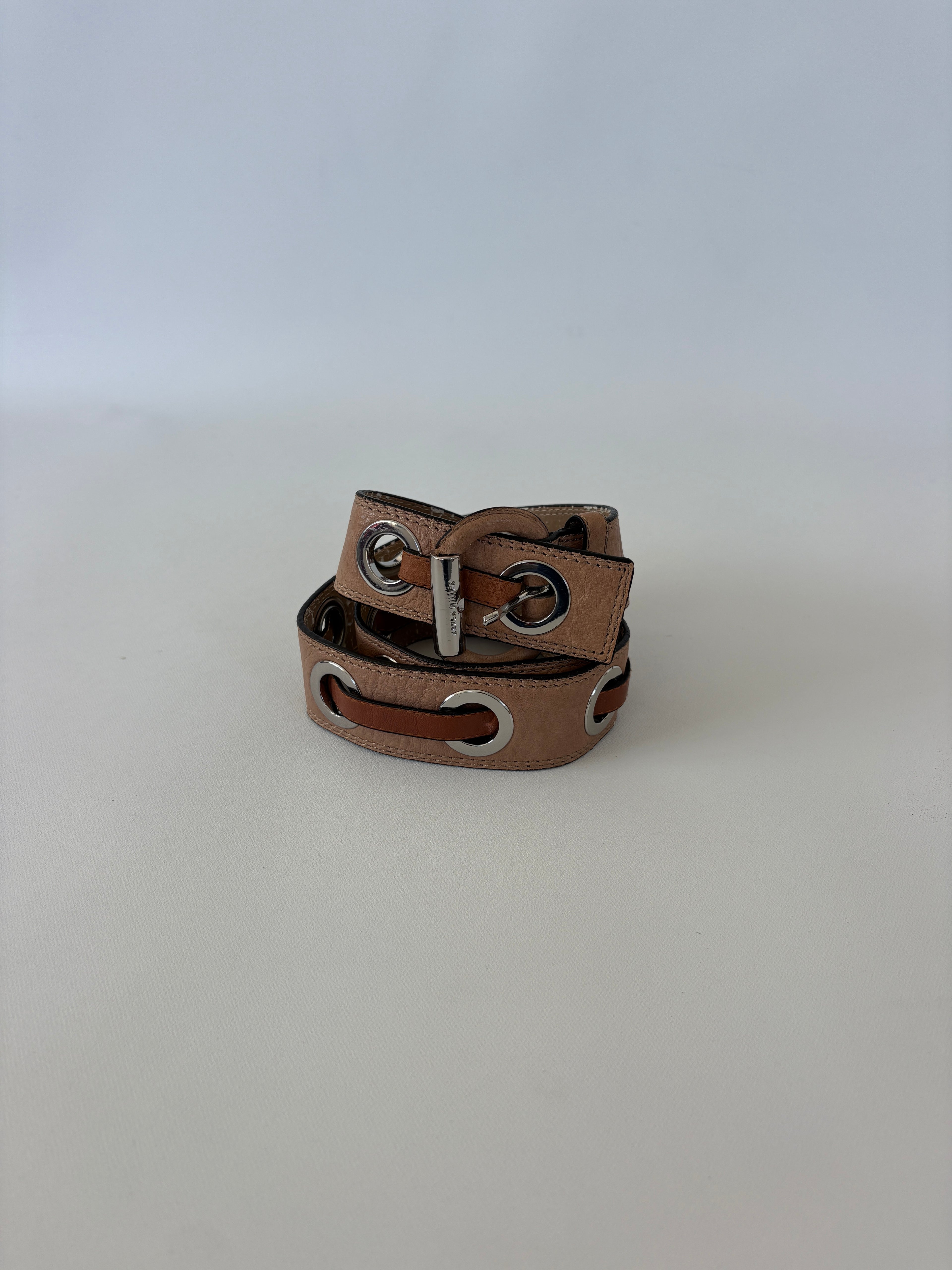 1330 / Brown Vintage Grommet Belt