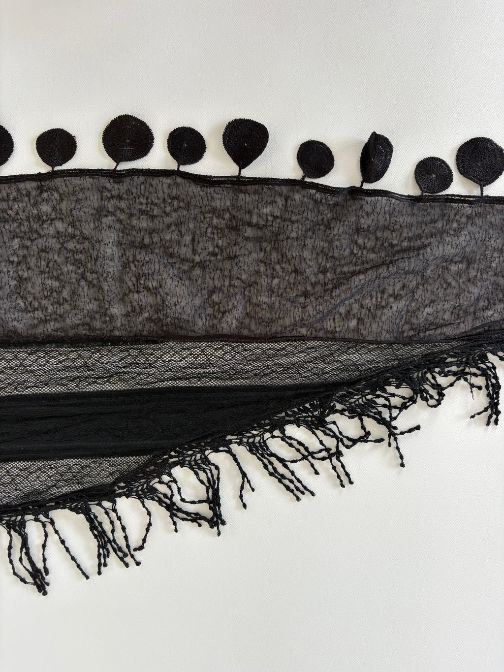 822 / Black Scarf w/ Tassels